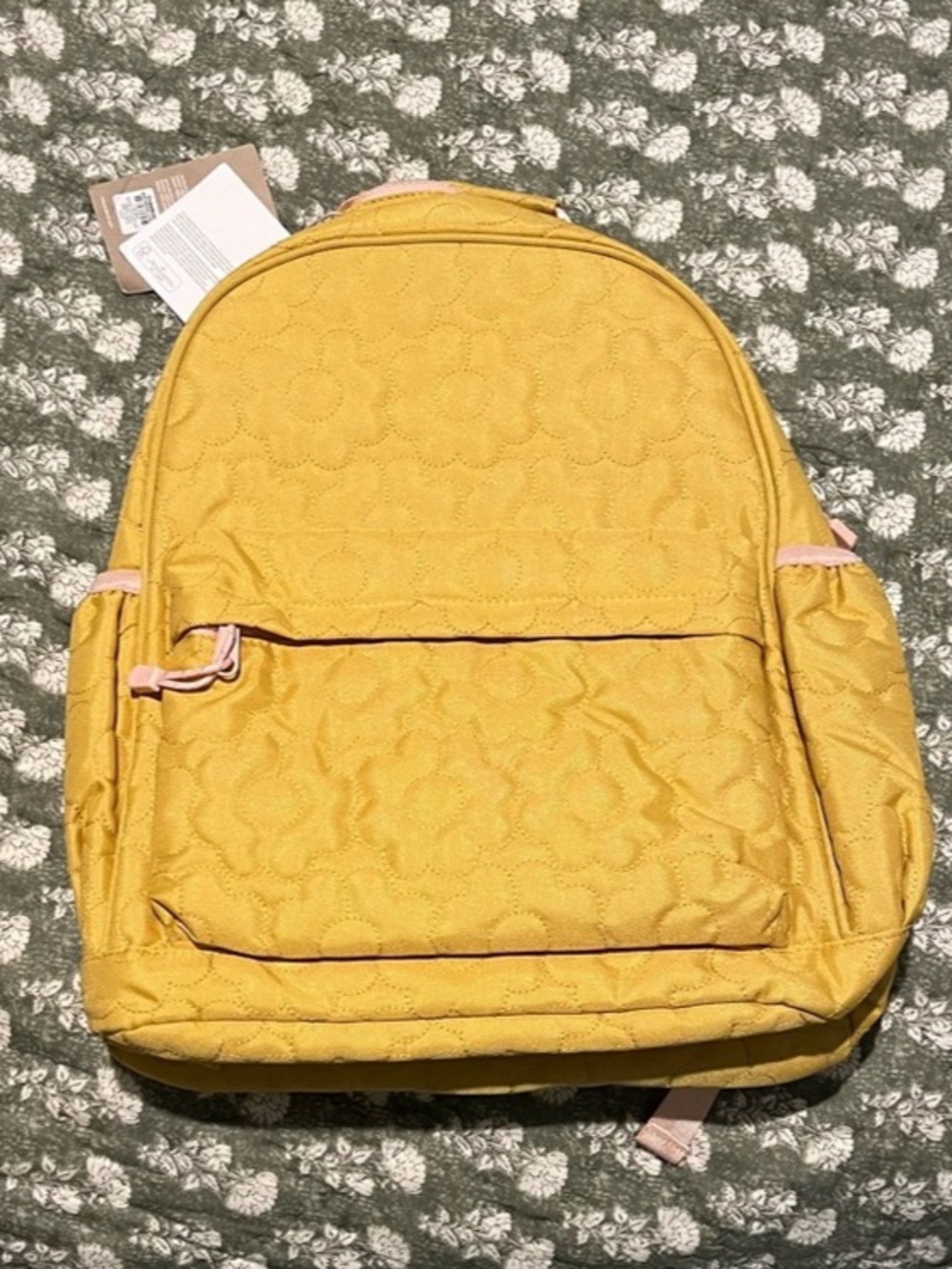 Crate & Kids The Dreamer Large Quilted Backpack Yellow & Pink (NWT)